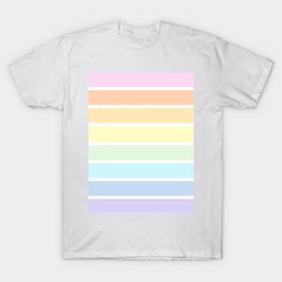 Pastel rainbow stripe - horizontal T-Shirt